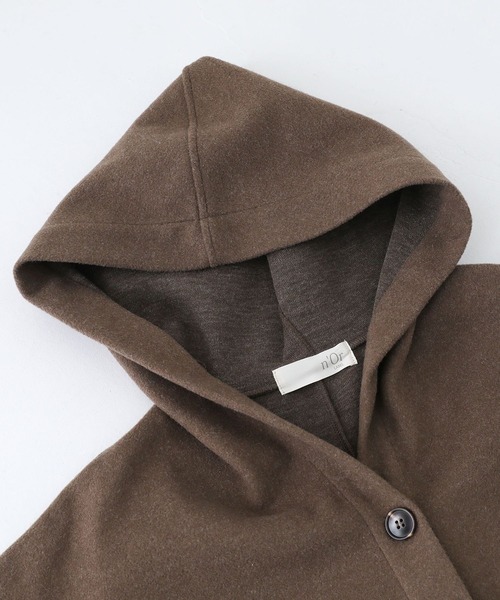 n'OrLABEL(ノアールレーベル)の「『フード付きウールライクコーディガン』(ダウンジャケット/コート・レディース・オートミール/ブラック/モカ・FREE)」の11枚目の写真