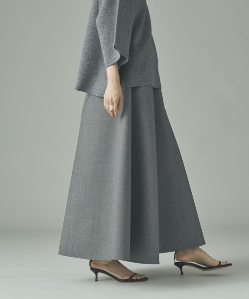 Curensology（カレンソロジー）の「Curensology(カレンソロジー)/ウールボンディングフレアスカート（スカート・レディース・ブラック/グレー・FREE）」の10枚目の写真