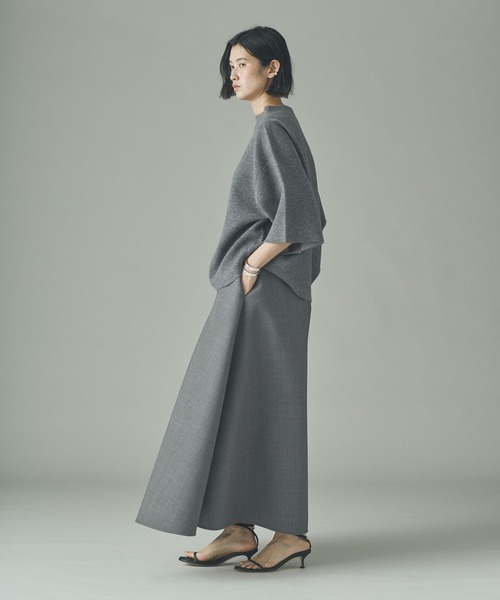 Curensology（カレンソロジー）の「Curensology(カレンソロジー)/ウールボンディングフレアスカート（スカート・レディース・ブラック/グレー・FREE）」の14枚目の写真