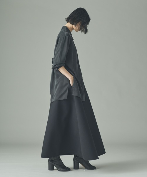 Curensology（カレンソロジー）の「Curensology(カレンソロジー)/ウールボンディングフレアスカート（スカート・レディース・ブラック/グレー・FREE）」の6枚目の写真