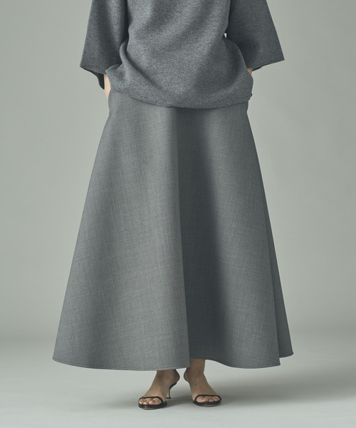 Curensology（カレンソロジー）の「Curensology(カレンソロジー)/ウールボンディングフレアスカート（スカート・レディース・ブラック/グレー・FREE）」の9枚目の写真