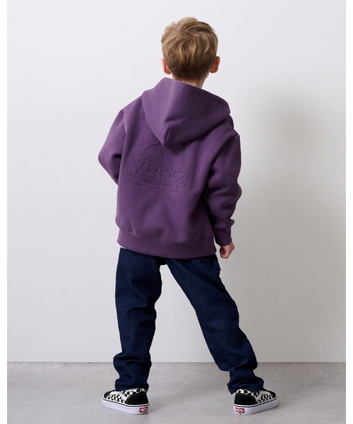 XLARGE KIDS（エクストララージキッズ）の「バックOGダンボールニットジップパーカー（パーカー・キッズ・ブラック/パープル・140cm/130cm/110cm/120cm/90cm/100cm）」の13枚目の写真