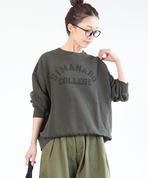 SOLAMONAT(ソラモナ)の「ピグメントプリントスウェット SIMMANARD(Tシャツ/カットソー・レディース・グレイッシュベージュ/チャコールグレー/グレー・FREE)」の1枚目の写真