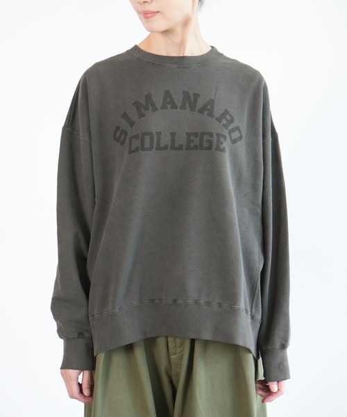 SOLAMONAT(ソラモナ)の「ピグメントプリントスウェット SIMMANARD(Tシャツ/カットソー・レディース・グレイッシュベージュ/チャコールグレー/グレー・FREE)」の9枚目の写真