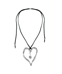 BLACKPURPLE（ブラックパープル）の「ビッグラフハートレザーネックレス（ネックレス）」