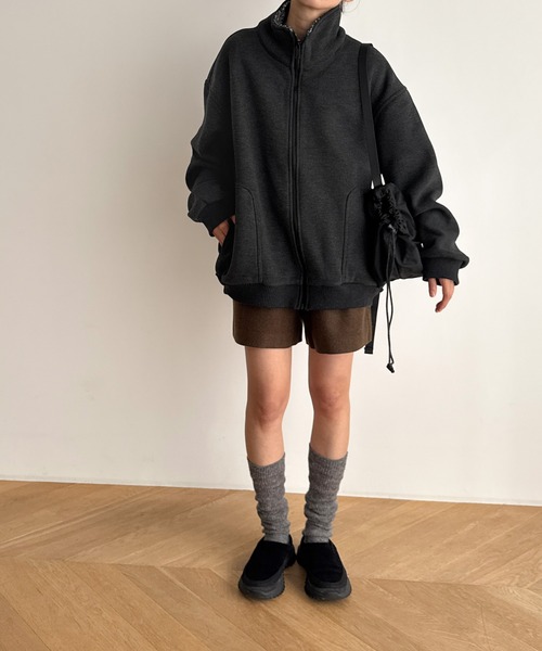 CANAL JEAN(キャナルジーン)の「choice_cnl/PAELEE 裏ボアスタンドカラーブルゾン(その他アウター・レディース・チャコールグレー・LARGE/MEDIUM)」の5枚目の写真