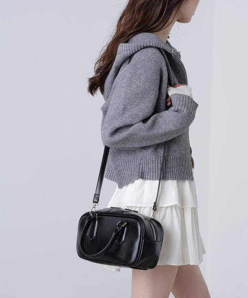 FREE'S MART（フリーズマート）の「◆２ＷＡＹスクエアバッグ（ハンドバッグ・レディース・ブラウン/ブラック・ﾌﾘ-）」の5枚目の写真