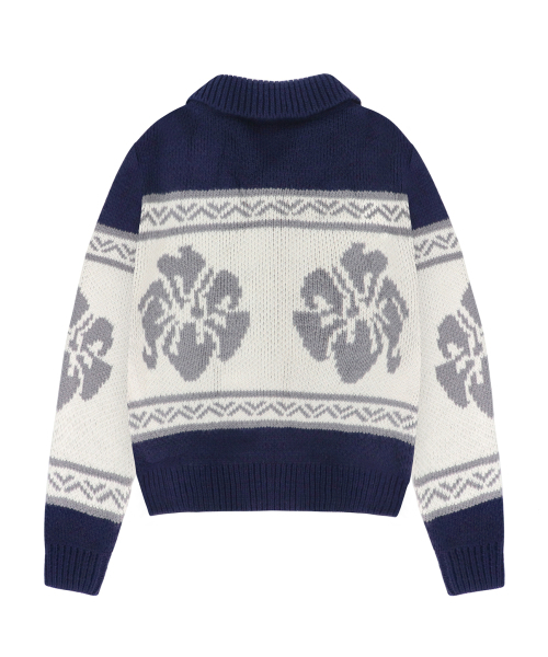 ROCKCAKE(ロックケーキ)の「Flower Cowichan Cardigan - Navy(カーディガン/ボレロ・レディース・その他・SMALL)」の4枚目の写真