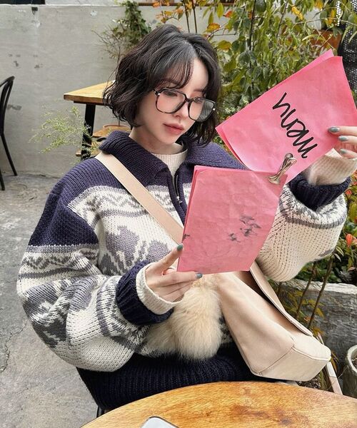 ROCKCAKE(ロックケーキ)の「Flower Cowichan Cardigan - Navy(カーディガン/ボレロ・レディース・その他・SMALL)」の17枚目の写真