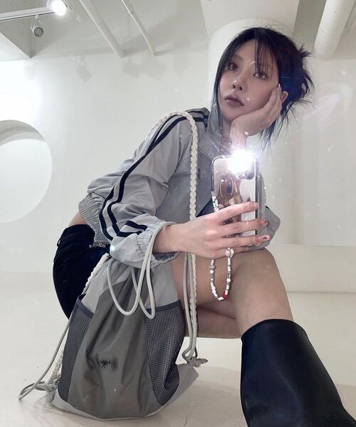 FLAREUP（フレアアップ）の「Wave Handmade Gym Sack - Sky Gray (FL-724)（バックパック/リュック・レディース・スカイブルー・FREE）」の9枚目の写真