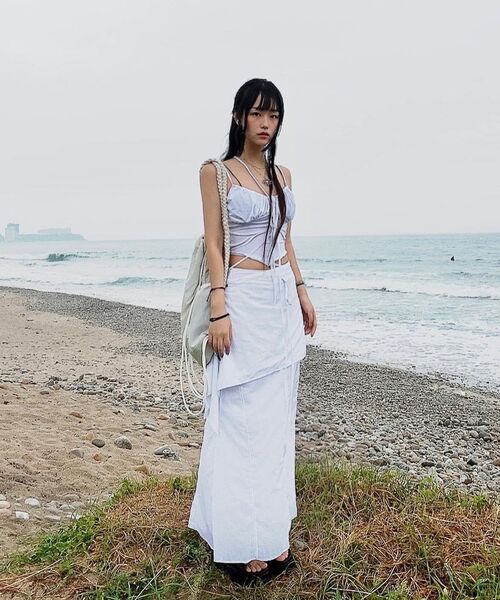 FLAREUP（フレアアップ）の「Wave Handmade Gym Sack - Sky Gray (FL-724)（バックパック/リュック・レディース・スカイブルー・FREE）」の7枚目の写真