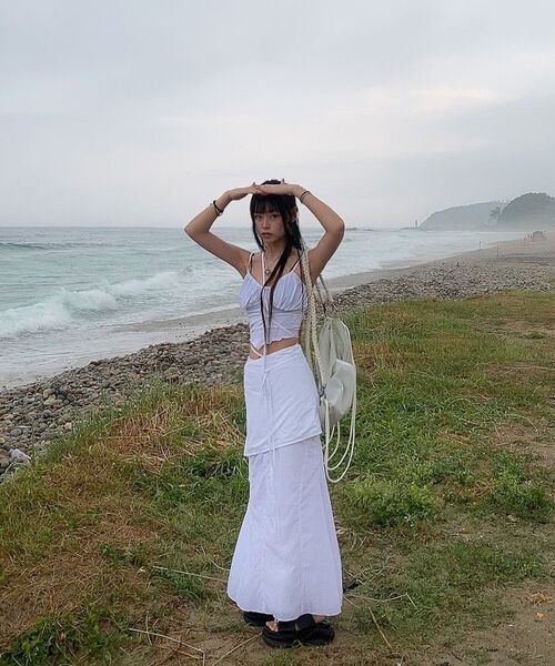 FLAREUP（フレアアップ）の「Wave Handmade Gym Sack - Sky Gray (FL-724)（バックパック/リュック・レディース・スカイブルー・FREE）」の6枚目の写真