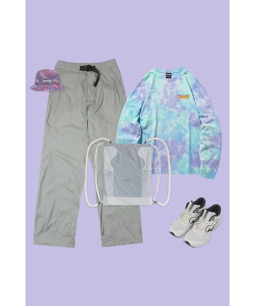 FLAREUP(フレアアップ)の「Wave Handmade Gym Sack - Sky Gray (FL-724)(バックパック/リュック・レディース・スカイブルー・FREE)」の2枚目の写真