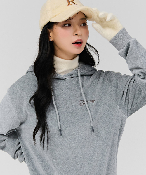 CHASECULT(チェイスカルト)の「女性ベルベットフードTシャツ-グレー(パーカー・レディース・ライトグレー・90/85)」の1枚目の写真