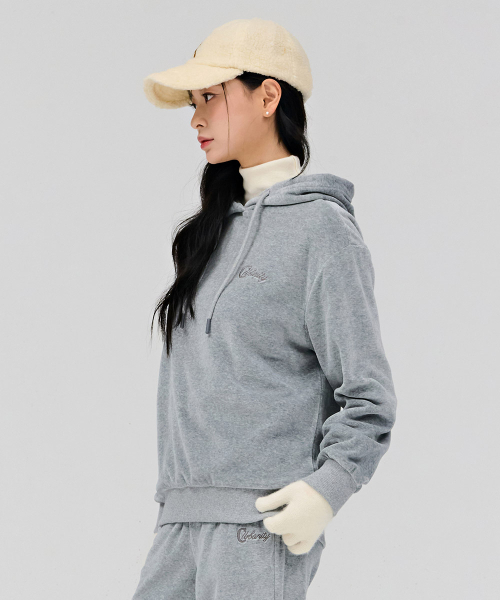 CHASECULT(チェイスカルト)の「女性ベルベットフードTシャツ-グレー(パーカー・レディース・ライトグレー・90/85)」の3枚目の写真