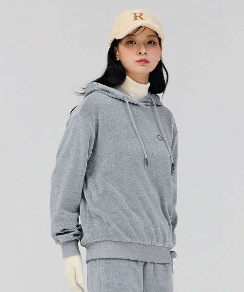 CHASECULT(チェイスカルト)の「女性ベルベットフードTシャツ-グレー(パーカー・レディース・ライトグレー・90/85)」の4枚目の写真
