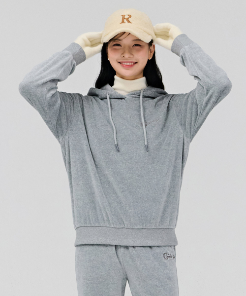 CHASECULT(チェイスカルト)の「女性ベルベットフードTシャツ-グレー(パーカー・レディース・ライトグレー・90/85)」の5枚目の写真