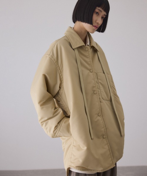 サステナブル】ボンバーツイルパデットシャツブルゾン/撥水（ブルゾン