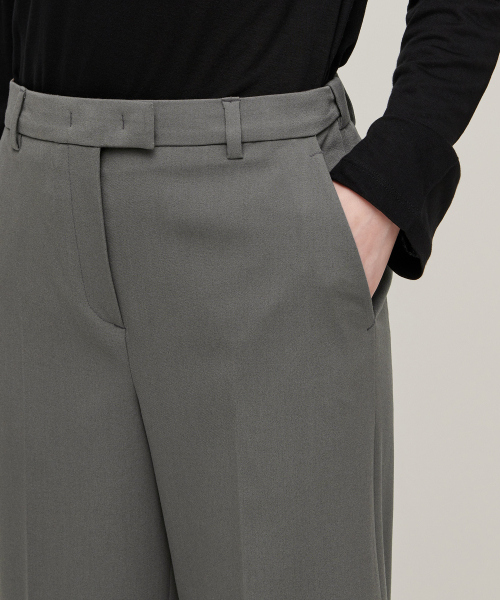 MUSINSA STANDARD WOMAN（ムシンサスタンダードウーマン）の「レディースワイド隠しバンディングスラックス[ウォームグレー]（スラックス・レディース・その他・34/32/30/31/24/25/26/27/28/29）」の6枚目の写真