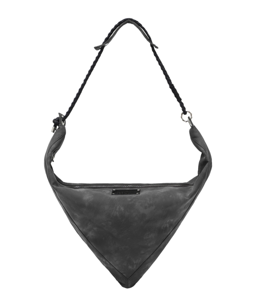 Jacob leather triangle cross bag black