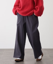 ストレッチ裏起毛ストレートワイドパンツ