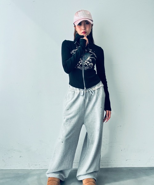 Y2K SYNAPSE FACTORY（ワイツーケー シナプスファクトリー）の「【スタッズ】ジョガーパンツ（スウェットパンツ・レディース・グレー/ダークグレー・FREE）」の14枚目の写真