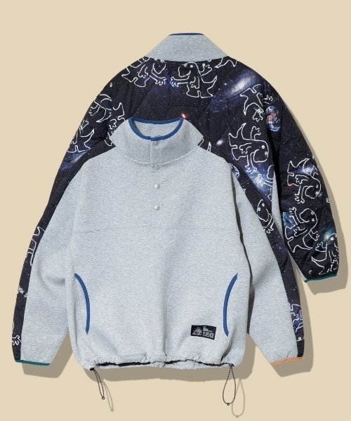 go slow caravan(ゴースローキャラバン)の「セパレート中綿キルティング スタンドカラー ダンボールニット プルオーバー(スウェット・メンズ・グレー系その他/その他1・MEDIUM/LARGE/X-LARGE/SMALL)」の2枚目の写真