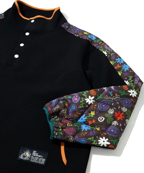 go slow caravan(ゴースローキャラバン)の「セパレート中綿キルティング スタンドカラー ダンボールニット プルオーバー(スウェット・メンズ・グレー系その他/その他1・MEDIUM/LARGE/X-LARGE/SMALL)」の4枚目の写真