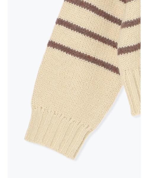 Samansa Mos2（サマンサ モスモス）の「ロゴ刺繍パネルボーダーニット（ニット/セーター・レディース・グレー/イエロー/キナリ・F）」の11枚目の写真