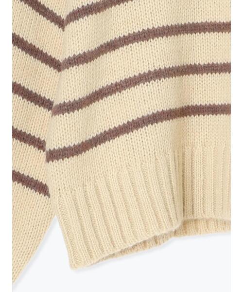 Samansa Mos2（サマンサ モスモス）の「ロゴ刺繍パネルボーダーニット（ニット/セーター・レディース・グレー/イエロー/キナリ・F）」の12枚目の写真