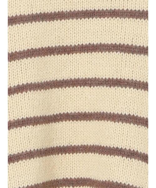 Samansa Mos2（サマンサ モスモス）の「ロゴ刺繍パネルボーダーニット（ニット/セーター・レディース・グレー/イエロー/キナリ・F）」の14枚目の写真