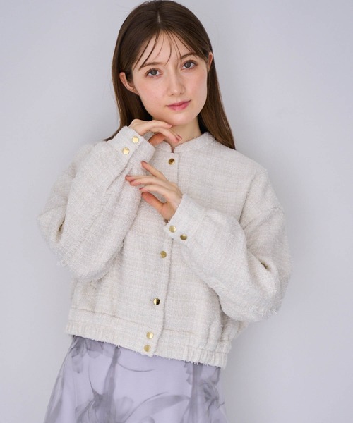 NOELA(ノエラ)の「ツイードショートブルゾン(ブルゾン・レディース・ブラック/オフホワイト・S/M)」の11枚目の写真