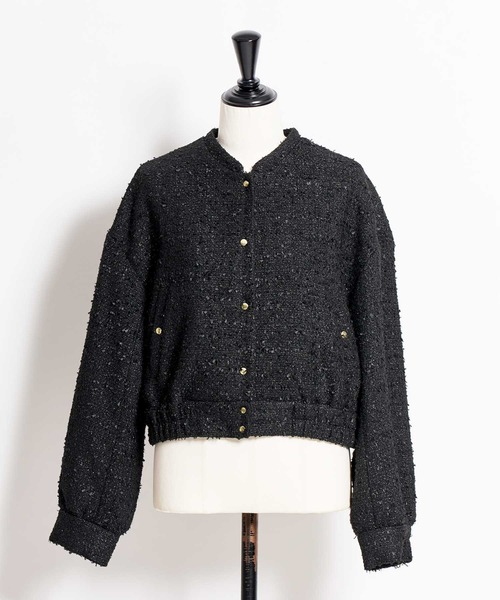 NOELA(ノエラ)の「ツイードショートブルゾン(ブルゾン・レディース・ブラック/オフホワイト・S/M)」の3枚目の写真