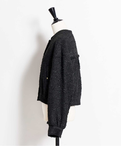 NOELA(ノエラ)の「ツイードショートブルゾン(ブルゾン・レディース・ブラック/オフホワイト・S/M)」の4枚目の写真