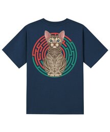 KTN0014 スフィンクスキャット 半袖Tシャツ - ネイビー