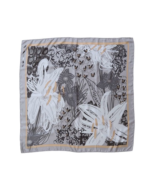 martinique（マルティニーク）の「【manipuri/マニプリ】シルクスカーフ（ストール/ショール・レディース・ライトグレー・FREE）」の3枚目の写真