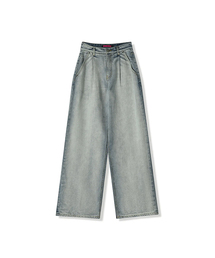Vivacious（ビバシャス）の「Signature Pintuck Wide Pants LIGHT BLUE（デニムパンツ）」