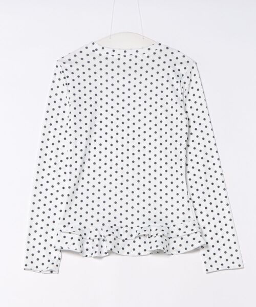 Nia(ニア)の「Nia(ニア)/フリルレイヤード ポルカドットロンT(Tシャツ/カットソー・レディース・ホワイト・MEDIUM/SMALL)」の6枚目の写真