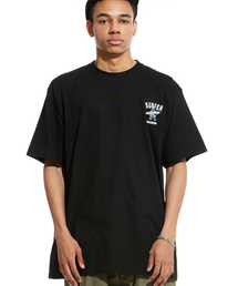 LABグレーサーファースモールロゴ半袖Tシャツブラックホワイト