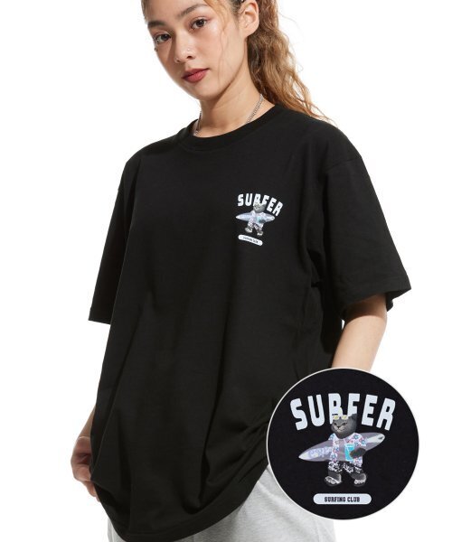 CREAM SODA LAB(クリームソーダラボ)の「LABグレーサーファースモールロゴ半袖Tシャツブラックホワイト(Tシャツ/カットソー・メンズ・その他・LARGE/MEDIUM/X-LARGE/XX-LARGE)」の6枚目の写真
