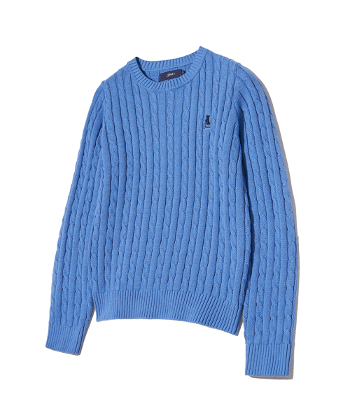 YALE（イェール）の「ウィメンズケーブルラウンドニット_ライトブルー（ニット/セーター・レディース・その他・SMALL/MEDIUM/LARGE）」の2枚目の写真