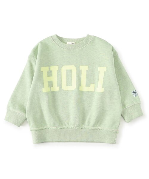 F.O.KIDS（エフオーキッズ）の「BRUH ロゴプルオーバー_ジュニア対応（スウェット・キッズ・チャコール/ミント/ピンク・100/110/120/130/140/150/160）」の3枚目の写真