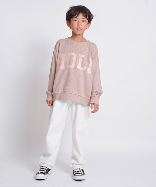 F.O.KIDS（エフオーキッズ）の「BRUH ロゴプルオーバー_ジュニア対応（スウェット・キッズ・チャコール/ミント/ピンク・100/110/120/130/140/150/160）」の4枚目の写真