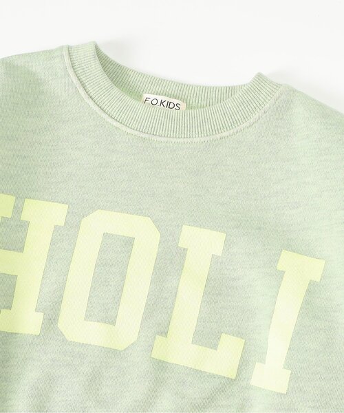 F.O.KIDS（エフオーキッズ）の「BRUH ロゴプルオーバー_ジュニア対応（スウェット・キッズ・チャコール/ミント/ピンク・100/110/120/130/140/150/160）」の13枚目の写真