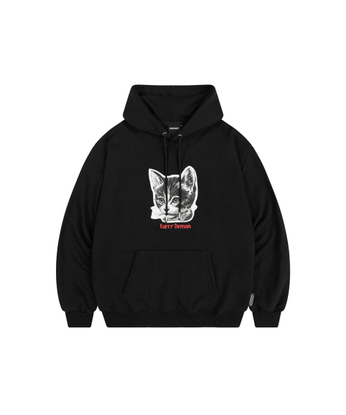 DYSFUNCT(ディスファンクト)の「STERN CAT HOODIE (BLACK)(パーカー・メンズ・その他・LARGE/MEDIUM)」の1枚目の写真