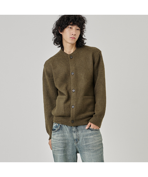 THE-ABON(エイボン)の「テールボタンカーディガンカーキ(カーディガン/ボレロ・メンズ・カーキ・X-LARGE/LARGE)」の1枚目の写真