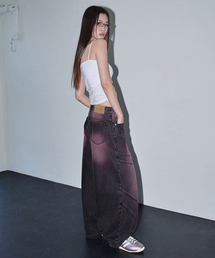 DECET WOMEN（デケット ウーマン）の「カラーブラッシュバルーンジーンズ DCWPT010ブラックA（デニムパンツ）」