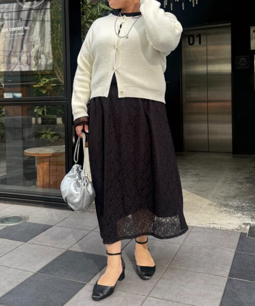 Jena espace merveilleux(ジェナ エスパスメルヴェイユ)の「《さわ企画》【着回し抜群/オケージョン】レースリボンセットアップ(ワンピース・レディース・グレー/ブラック/パープル・FREE)」の16枚目の写真