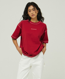 スウェッカー 3579 オーバーロック オーバーサイズ ダークレッド 半袖Tシャツ
