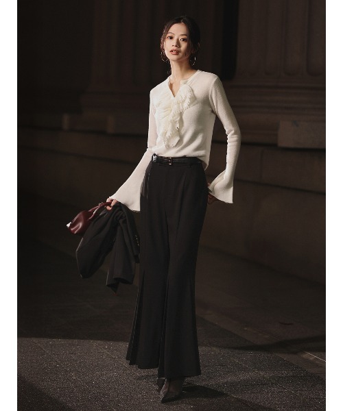 トリアセバックサテンフレアパンツ（その他パンツ）｜anuans（ア